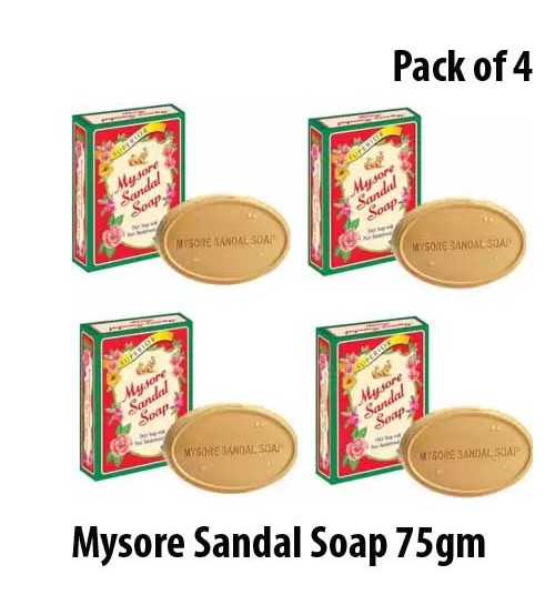 Pack of 4 Mysore Sandal Soap 75gm
